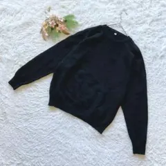 ✨未使用✨無印良品 (LB/L) 長袖ニット ウール100% 黒 クルーネック