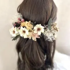 ナチュラルカラーのヘッドドレス　ウェディング