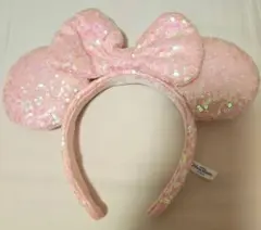 ピンク ミ二ー耳 カチューシャ スパンコール