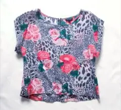 TOPSHOP　半袖フラワーカットソー薔薇のサムネイル