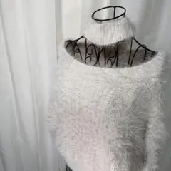 GYDA 2WAYシャギーチョーカーニット アイボリー ふわふわニット