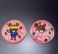 くまの学校　缶バッジ　刺繍缶バッジ　刺繍　くまのがっこう