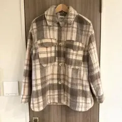 【最終値下げ】ZARA チェック柄ジャケット オーバーシャツ 美品