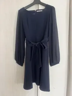 【美品】Ray Cassin レイカズン ワンピース ネイビー リボン 長袖