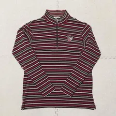 アダバット 3XL ゴルフウェア レディース 長袖ハーフジップシャツ ボーダー柄のサムネイル