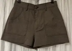 【美品】【ZARA】ブラウン チェック柄 ショートパンツ
