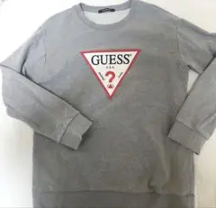 GUESS★ グレー トライアングルロゴ スウェット S