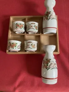 レトロ調 山余（ヤマヨ）酒器セット 徳利2個 お猪口4個