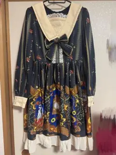 ロリータ ワンピース 黒 長袖 Lサイズ ノーブランド