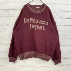 après jour mignon ロゴ ニット オーバーサイズ レッド LL