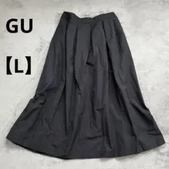 a1142 GU 【L】　タフタフレアミディスカート　カジュアル　タック