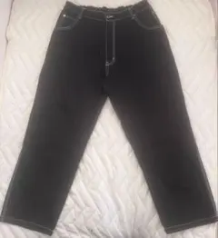 HALHAM ハルハム ワークパンツ ステッチ M ブラック