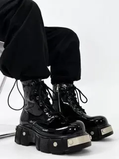 超厚底 メタルプレート シューズ パンク y2k PLANET STUDIO y2k +7cm platform metal plate shoes 厚底 - メルカリ