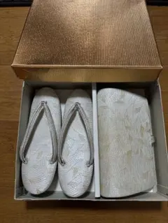 葉模様草履 & バッグ セット