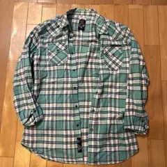 Diesel 緑系チェックネルシャツ Sサイズ