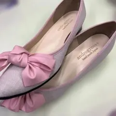 androgynos ピンク フラットシューズ 27.0cm日本製品