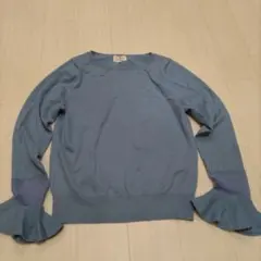LANVIN en Bleu フリル袖 ニットセーター サイズ38 青