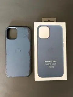 【ジャンク品】iPhone 12 mini 純正レザーケース ブルー