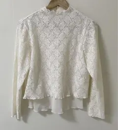 古着　レイヤード　レースブラウス　ホワイト