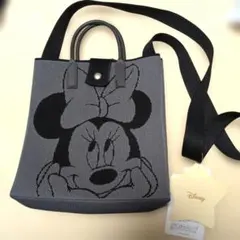 Disney ミニーマウス ニットショルダーバッグ グレー