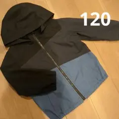 120サイズ フード付きジャケット 黒と青