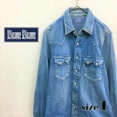 BLUEBLUE : ユーズド加工 デニムウエスタンシャツ★1