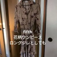 【値下げ】fifth　ロングワンピース　シャツワンピース長袖Mサイズ総柄