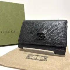 536✨美品✨GUCCI グッチ 三つ折り財布 GGマーモント レザー ブラック