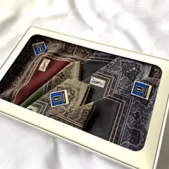 未使用 イヴサンローラン 綿ハンカチ 3枚セット 箱付き YSL ペイズリー柄