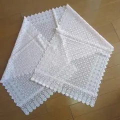 春物和装ストール　レース編み　桜色　桃色　ピンク