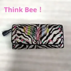 Think Bee! 長財布 ゼブラ柄 スパンコール レディース ハートのサムネイル