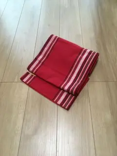 【新品・未使用】赤　歌舞伎　国宝　縞模様モダン　京袋帯　綿　袋帯　紅葉