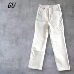 ジーユー ストレートデニム シンプルデザイン ジーンズ コットンパンツ M 白