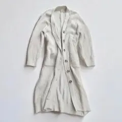 美品　ジェラートピケ　ロングカーディガン　薄い水色