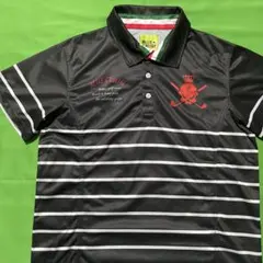 ■ブルークラッシュ ポロシャツ XL ブラック ホワイト メンズ スカル 半袖