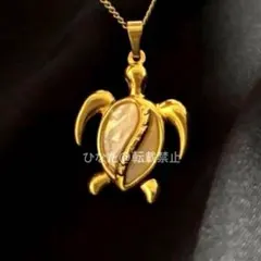 ホヌ✿シェル ネックレス✿ゴールド✿ハワイアンジュエリー✿フラダンス 亀 開運