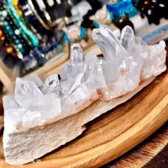 高品質 ヒマラヤ ピンクマニカラン水晶クラスター ① 375g ツイン水晶 虹入