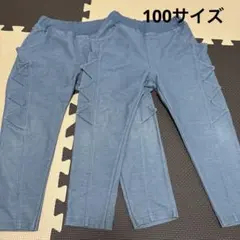 恐竜　ライトブルー カジュアルパンツ 100cm