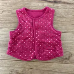 ベビー　赤ちゃん　リバーシブルベスト　ピンク