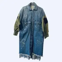 お*く様 【袖太】切り替えリメイクデニムジャケット　オーバーサイズ　ヴィンテージ