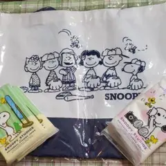 SNOOPY スヌーピー アオキバイカラートートバック　白×紺