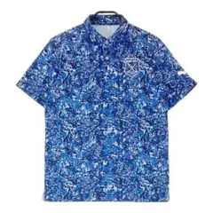 PUMA GOLF 半袖ポロシャツ カモフラ柄 ブルー 青 夏服 半袖 プーマ