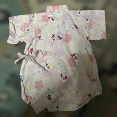 80サイズ ベビー浴衣 甚平 ロンパース 女の子 金魚柄　美品