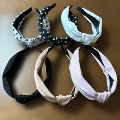 カチューシャ まとめ売り 6個 水玉柄 単色