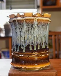 手作植木鉢 陶器鉢 塊根植物 アガべ XLサイズ 口径19.5cm B-025 手作植木鉢 陶器鉢 塊根植物 アガべ XLサイズ 口径19.5cm B-025 - メルカリ