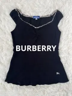 BURBERRY BLUE LABEL 刺繍ロゴ ノバチェック 黒　291