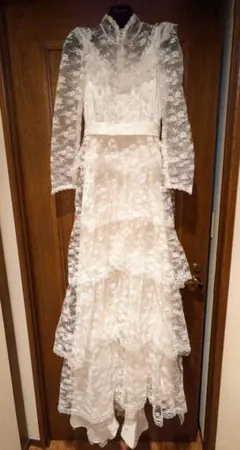 【DRESS BLACK】クリーニング済 ウェディングドレス 昭和レトロ 上品のサムネイル