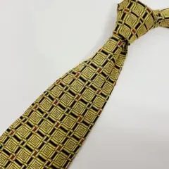 T*o様 GUCCI グッチ ネクタイ イエロー 幾何学模様 シルク100%