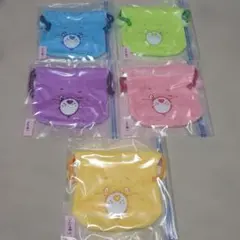 未使用　ケアベア　ガチャガチャ　フェイス巾着　第三弾　5種コンプセット