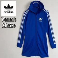 adidas トラックジャケット ドレス ワンピース ブルー レディース M